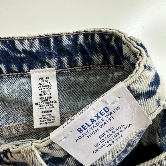 H&M Kids Relaxed Fit High Denim Shorts Size M 10 NEW - Picture 7 of 8